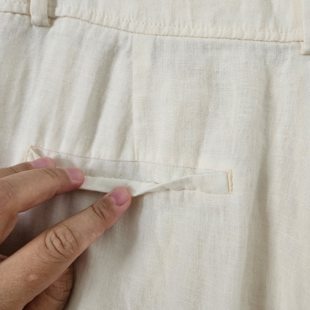 Everlane Linen Way High Wide Leg Pants in cream Size 10 - Picture 12 of 15